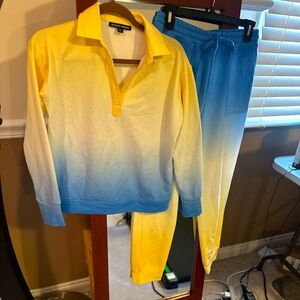 Boston Proper Yellow Collared Pullover Top